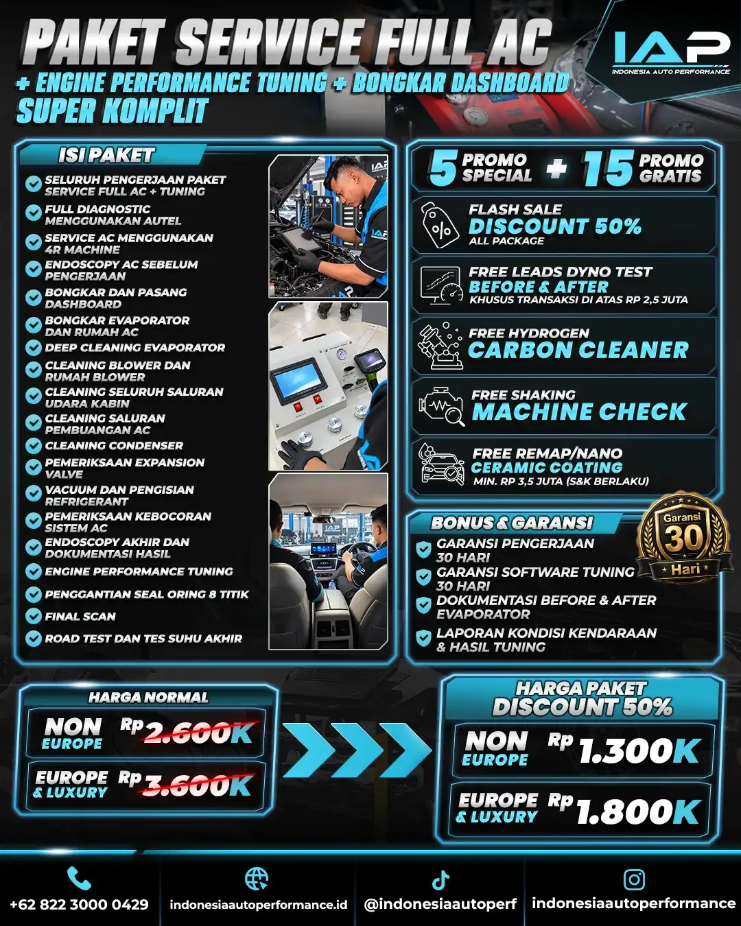 PAKET SERVICE FULL AC + TUNING DIMSPORT + BONGKAR DASHBOARD SUPER KOMPLIT